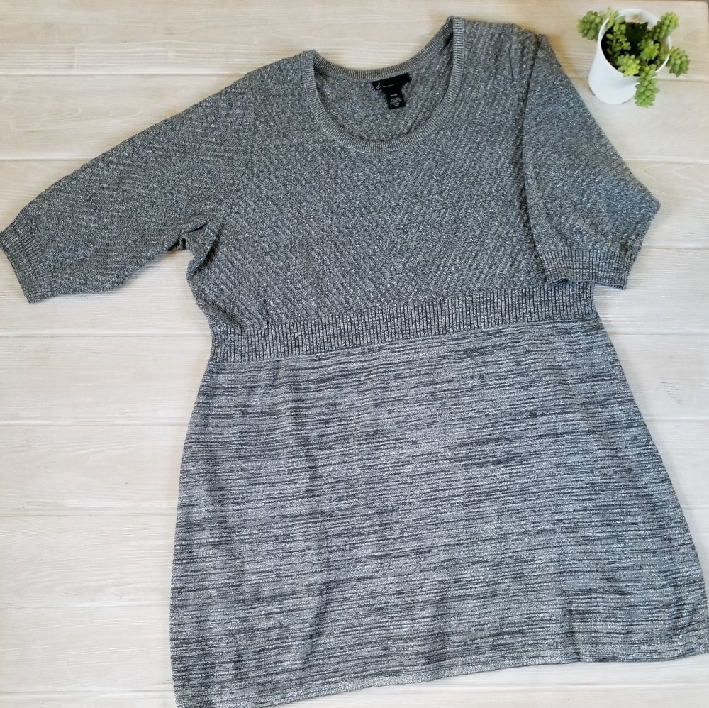 Lane Bryant Silver Sparkle Sweater Holiday Dress